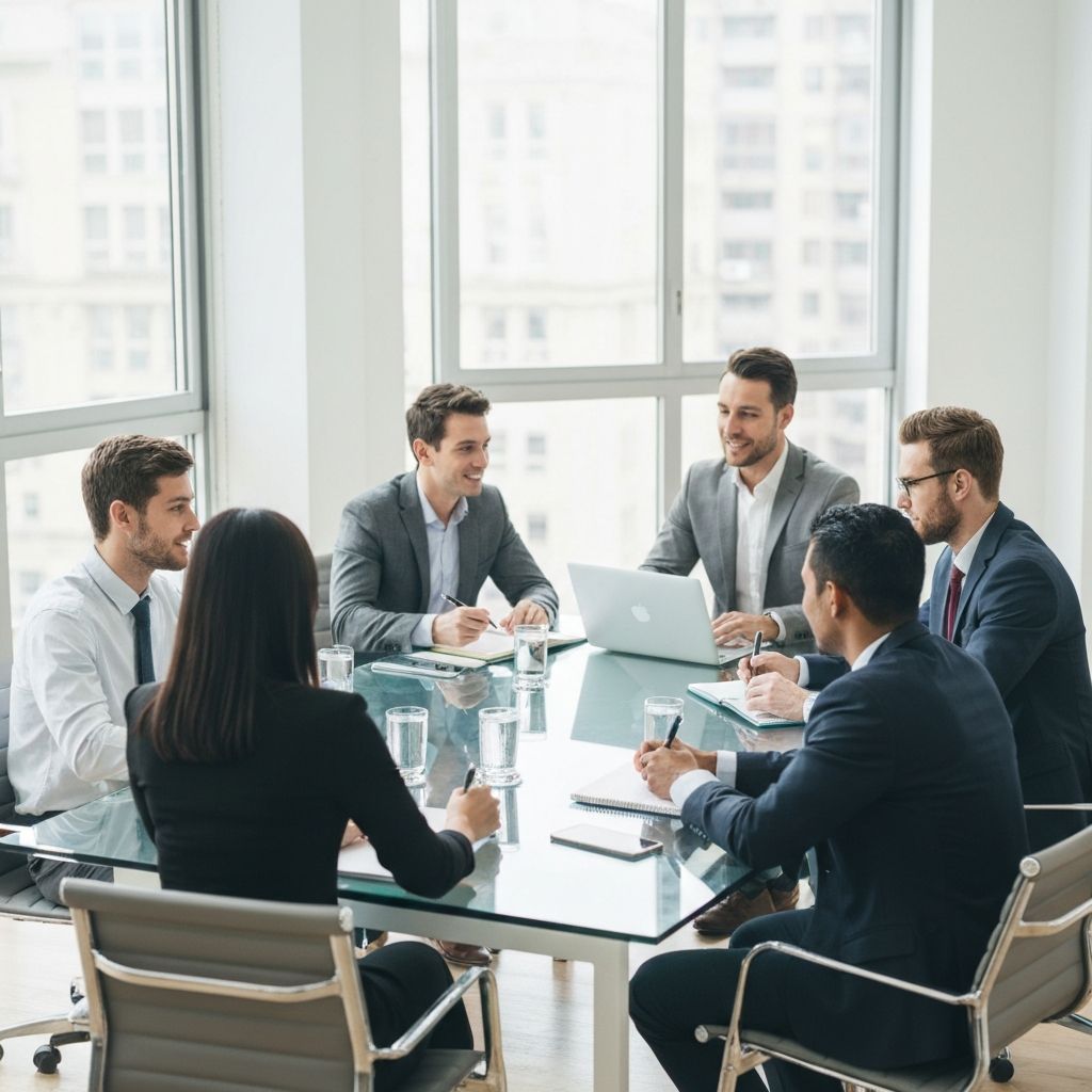 Business meeting focused on cost-effective solutions